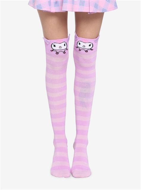 hot topic kuromi stripe knee high socks mall of america®