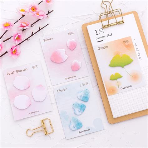 Buy 20 Pcslot Cherry Blossoms Memo Pad Sticky Notes