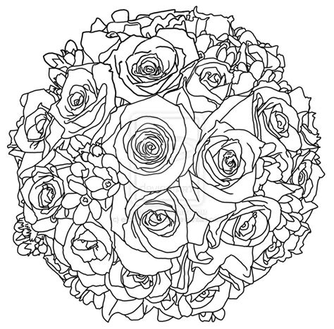 Bouquet Of Flowers Line Drawing At Getdrawings Free Download