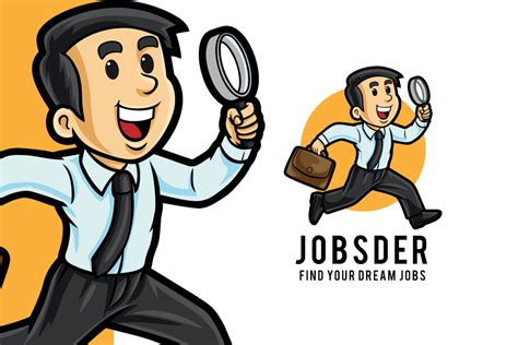 Job Seeker Mascot Logo Template 117902 Templatemonster
