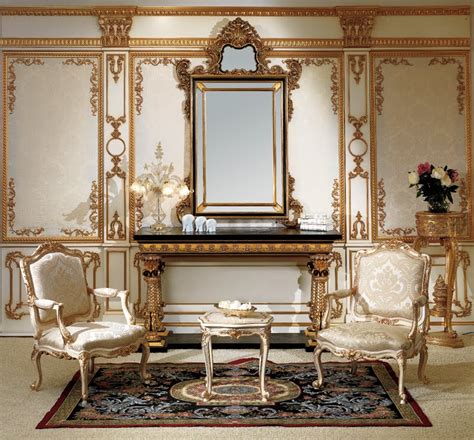 Entrance Console And Mirror In Baroque Style Luxury Italian Classic