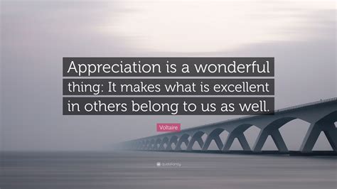 Voltaire Quote “appreciation Is A Wonderful Thing It Makes What Is