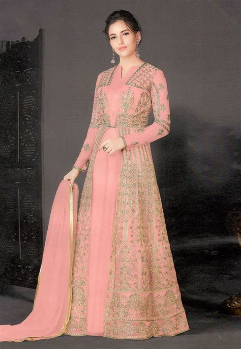 Pink Net Floor Length Anarkali Suit 153770 Bridal Dress Design Gowns Of Elegance Western