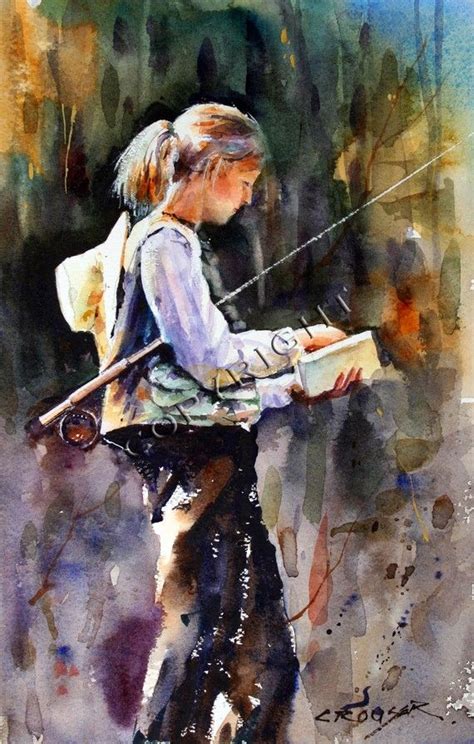 Woman Flyfishing Watercolor Print By Dean Crouser Etsy Fly Fishing