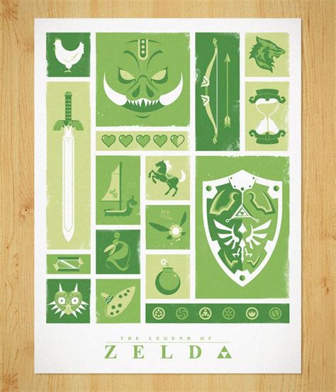 Legend Of Zelda Art Print Nintendo Poster Modern Design Etsy Legend