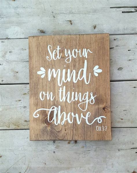 Set Your Mind On Things Above Bible Quote Wall Decor Scripture Verse Wood Sign Nursery Wall