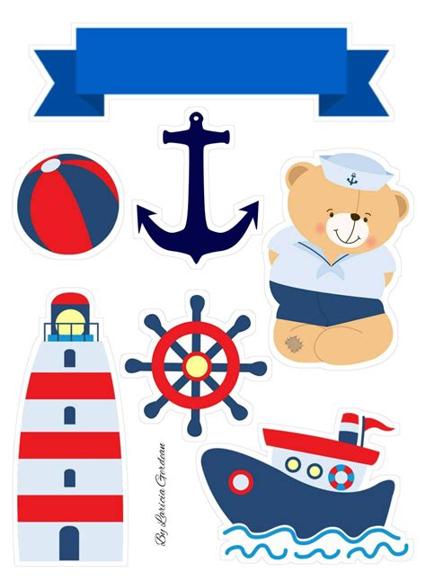 Baby Sailor Bear Free Printable Cake Toppers Oh My Baby