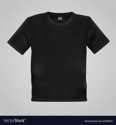 Black T Shirt Template Isolated On White Vector Image