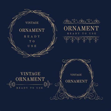 Vintage Flourish Ornament Illustration Set Download Free Vectors