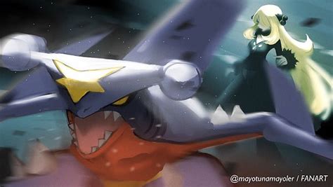Cynthia And Garchomp Pokemon And 1 More Drawn By Mayotsunamayo Danbooru