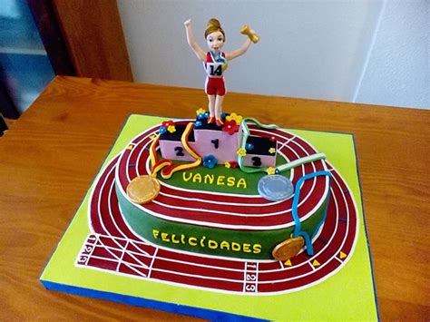Run, cake, marathon, 5k, 10k, 13.1, 26.2, birthday, celebrate, girl. http://cakesdecor.com/cakes/268471-atletics-cake | Cake, Running cake, Sport cakes