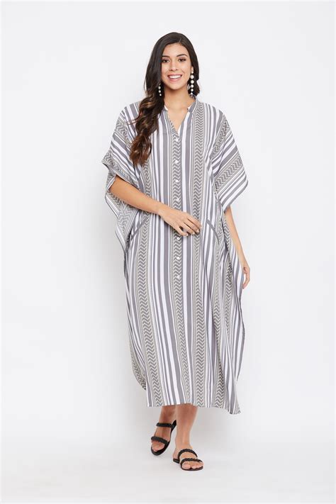 Oussum Women S Plus Size Kaftan Dresses With Pocket Stripes Boho Long