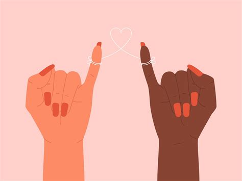 Hands Making Pinky Promise With Thread 1225835 Vector Art At Vecteezy