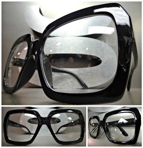 Huge Oversize 70s Vintage Style Clear Lens Eye Glasses Thick Black Fashion Frame Ebay