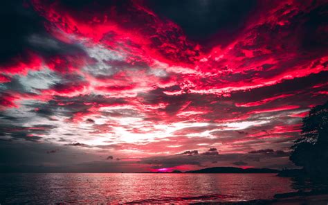 Download 3840x2400 Wallpaper Sea Sunset Red Clouds Nature 4k Ultra Hd 1610 Widescreen