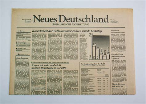 Zeitung Neues Deutschland 20 März 1990 Ddr Museum Berlin