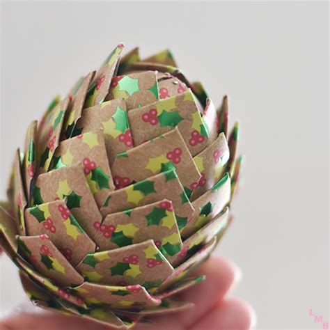 Diy Paper Pine Cone Christmas Ornaments Lexi Michelle Blog