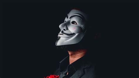 Download Wallpaper 3840x2160 Anonymous Mask Roses Flowers Dark 4k