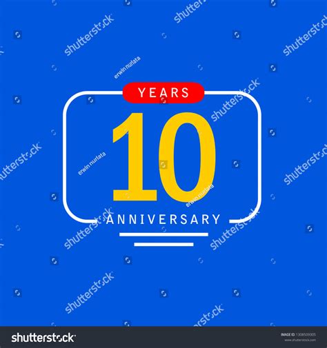 10 Year Anniversary Vector Template Design Royalty Free Stock Vector