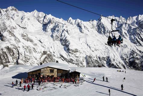 Skiing At Courmayeur Mont Blanc The Highest Mountain In Europe