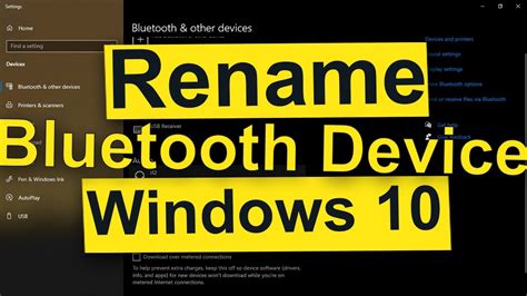 How To Rename Bluetooth Device On Windows 10 Youtube