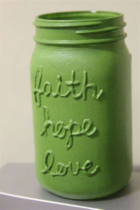 Hot Glue Lettering On Mason Jar Painted With Acrylic Paint I Could