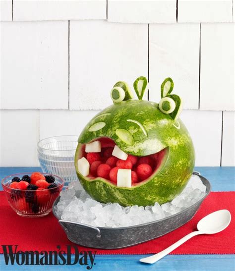 Hippo Watermelon Bowl Watermelon Carving Fruit Carving Watermelon