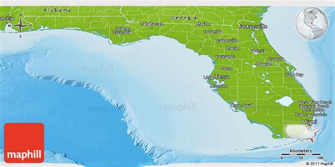 Physical Panoramic Map Of Florida