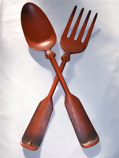 items similar to vintage giant metal fork spoon wall decor original on etsy