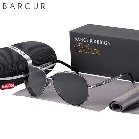 barcur pilot style vintage men s sunglasses men polarized coating classic sun glasses women