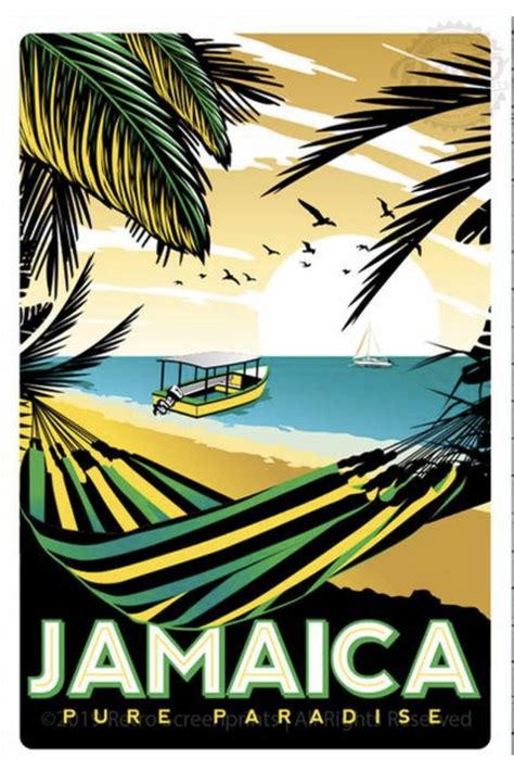 this is 100 original artwork jamaica vintage travel poster tourism poster retro travel poster