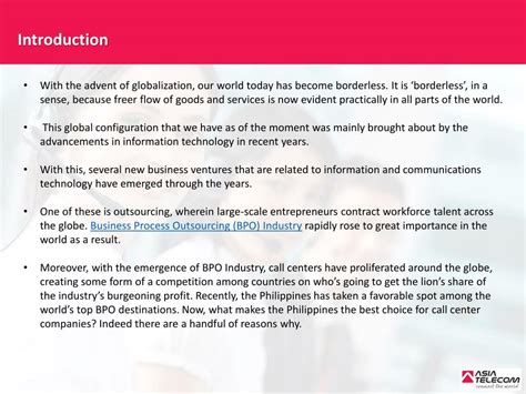 ppt philippines business process outsourcing industry riding on