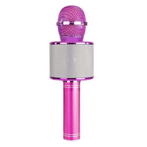Pink Handheld Wireless Bluetooth Karaoke Microphone Singing Mic Speaker