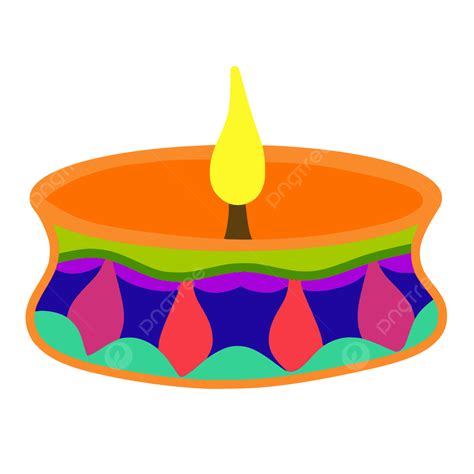 Colorful Diwali Deepawali Indian Culture Candle Diya Lamp Clipart