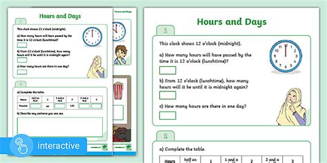 👉 interactive pdf white rose maths y2 time hours and days