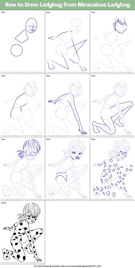 How To Draw Miraculous Ladybug Step By Step Miraculous Ladybug Drawing