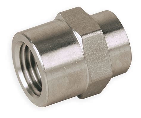 Parker 316 Stainless Steel Hex Reducing Coupling Fnpt 12 In X 14 In