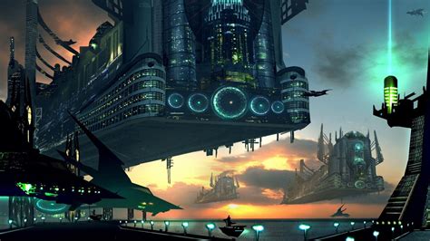 Fantasy Art Digital Art Futuristic Spaceship Science Fiction Sea
