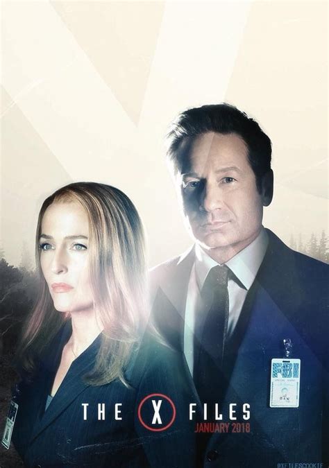The X Files Poster With Two People Standing Next To Each Other