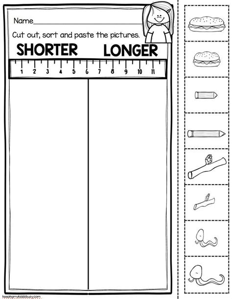 Longer Shorter Worksheet Kindergarten