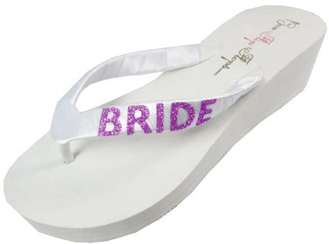 pink bling wedding bride flip flops bridal flip flops choose glitter color 2 inch or all