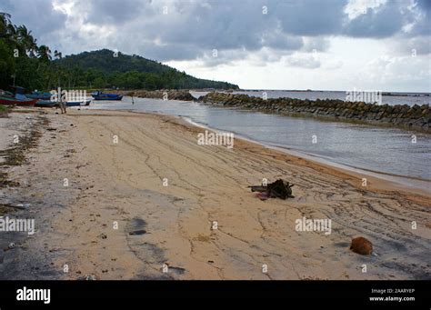 Batu Burung Pattern Beach Singkawang West Kalimantan Indonesia Stock