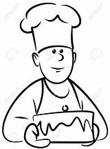 Baker Cake Vector Clipart Bakery Cartoon Chef Drawing Clip Illustration Getdrawings Occupation sketch template