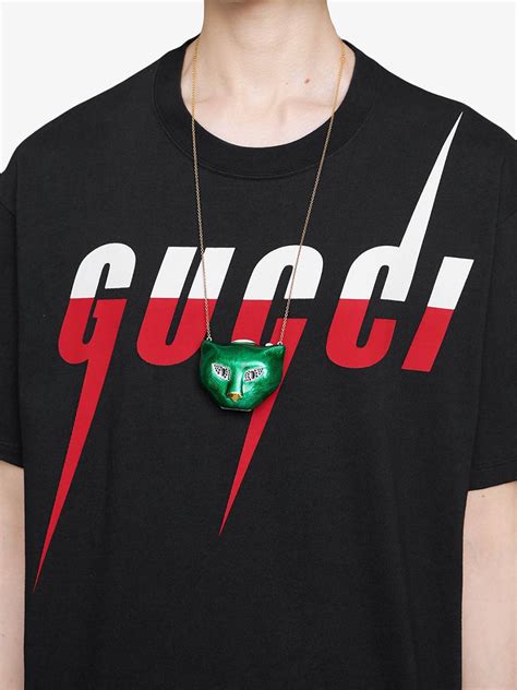 Gucci T Shirt With Gucci Blade Print Farfetch