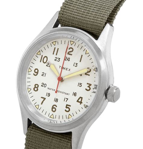 timex timex vintage army steel watch in green gray for men lyst