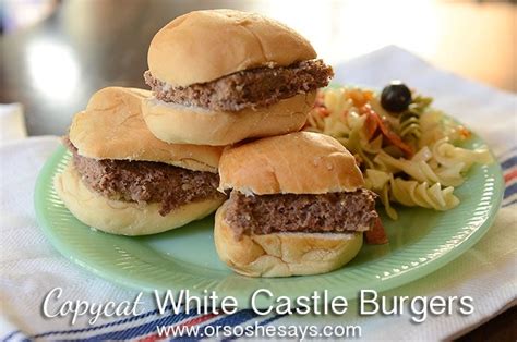 Serve with pickles and ketchup for the traditional white castle style. Copycat White Castle Burgers ~ Caden's Latest "Picky Eater ...
