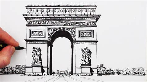 See How To Draw The Arc De Triomphe Using Pencil And Pen An Art Video