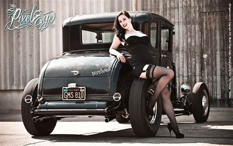 modern pin up girls with hot rods