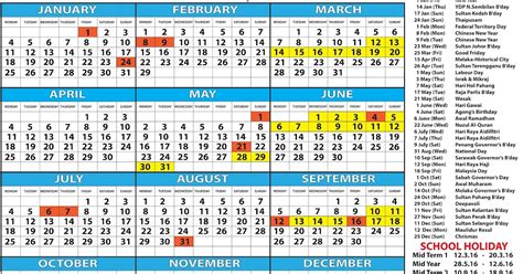 Free Calendar 2016 Kalendar 2016 Malaysia