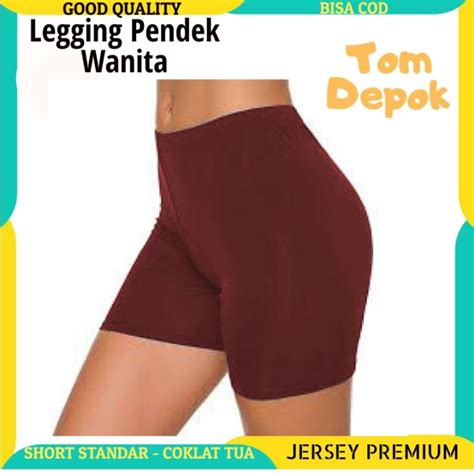 Celana Pendek Legging Pendek Leging Celana Senam Wanita Standard Tom Depok Lazada Indonesia